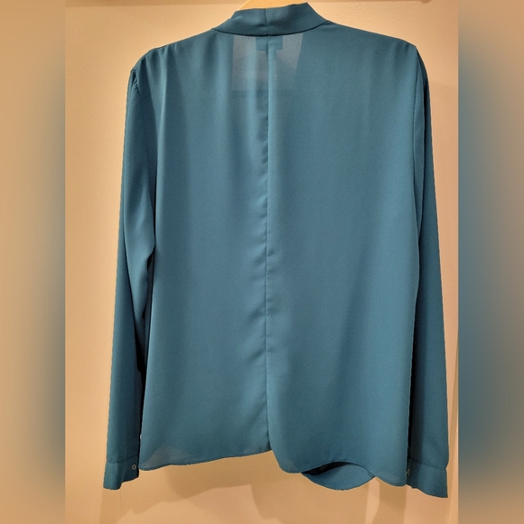 Teal Massimo long sleeve crossover shirt xl - Picture 2 of 2